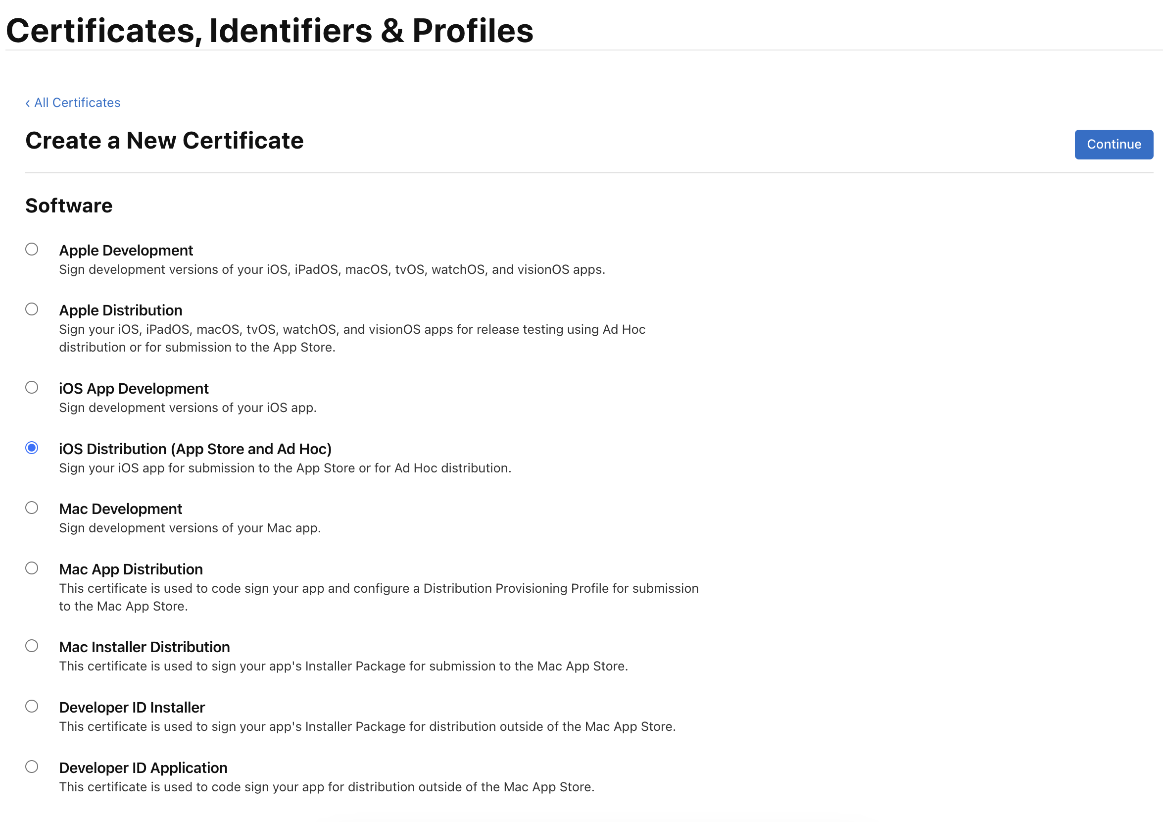 Certificate type
