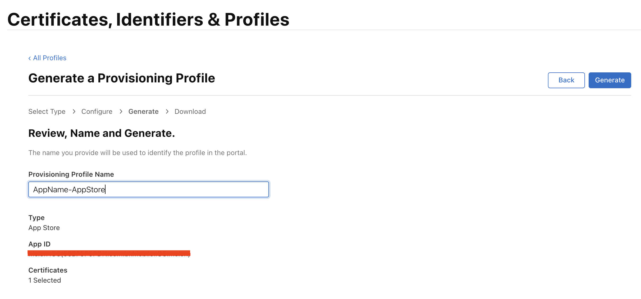 Provisioning Profile Name
