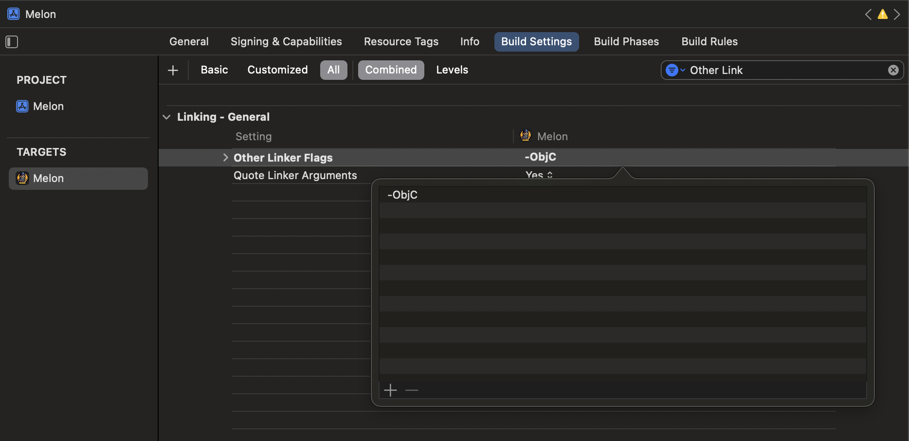 Adding the -ObjC linker flag
